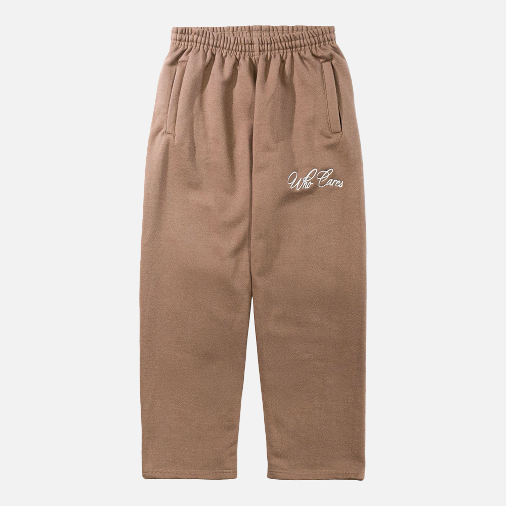 WC CURSIVE EMB HEAVYWEIGHT SWEATS - MOCHA/WHITE