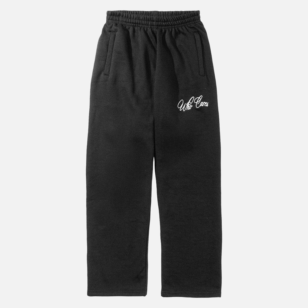 WC CURSIVE EMB HEAVYWEIGHT SWEATS - BLACK/WHITE