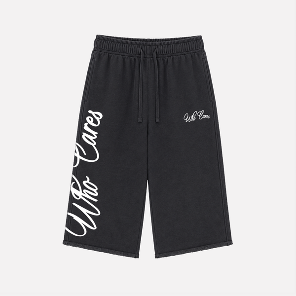 (PRE-ORDER) WC CURSIVE 3/4 SWEATS - BLACK