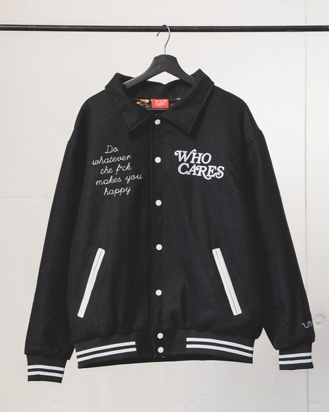 WC SCRIPT VARSITY JACKET - BLACK/WHITE