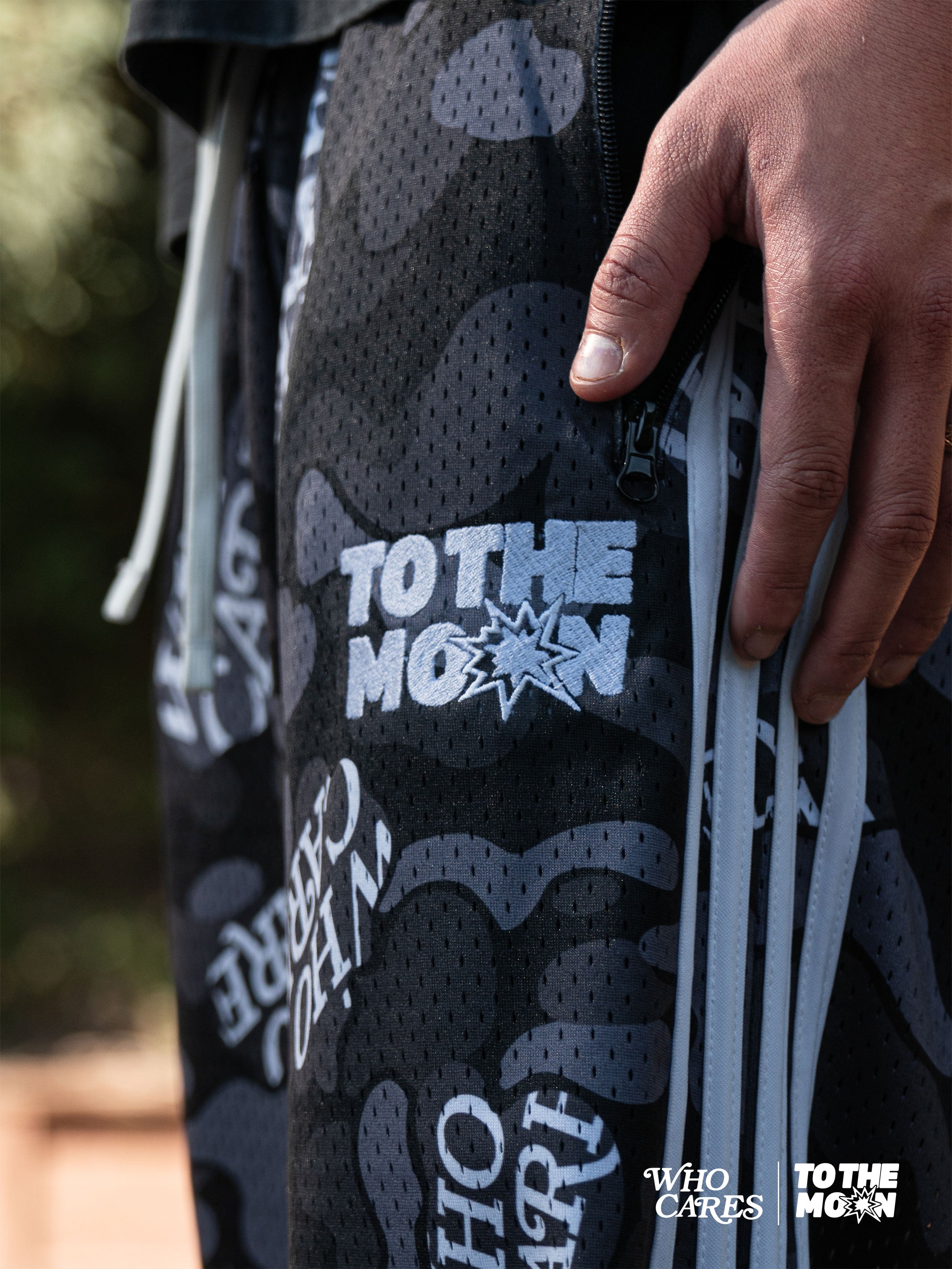 WC X TTM CAMO TRACK PANTS - BLACK