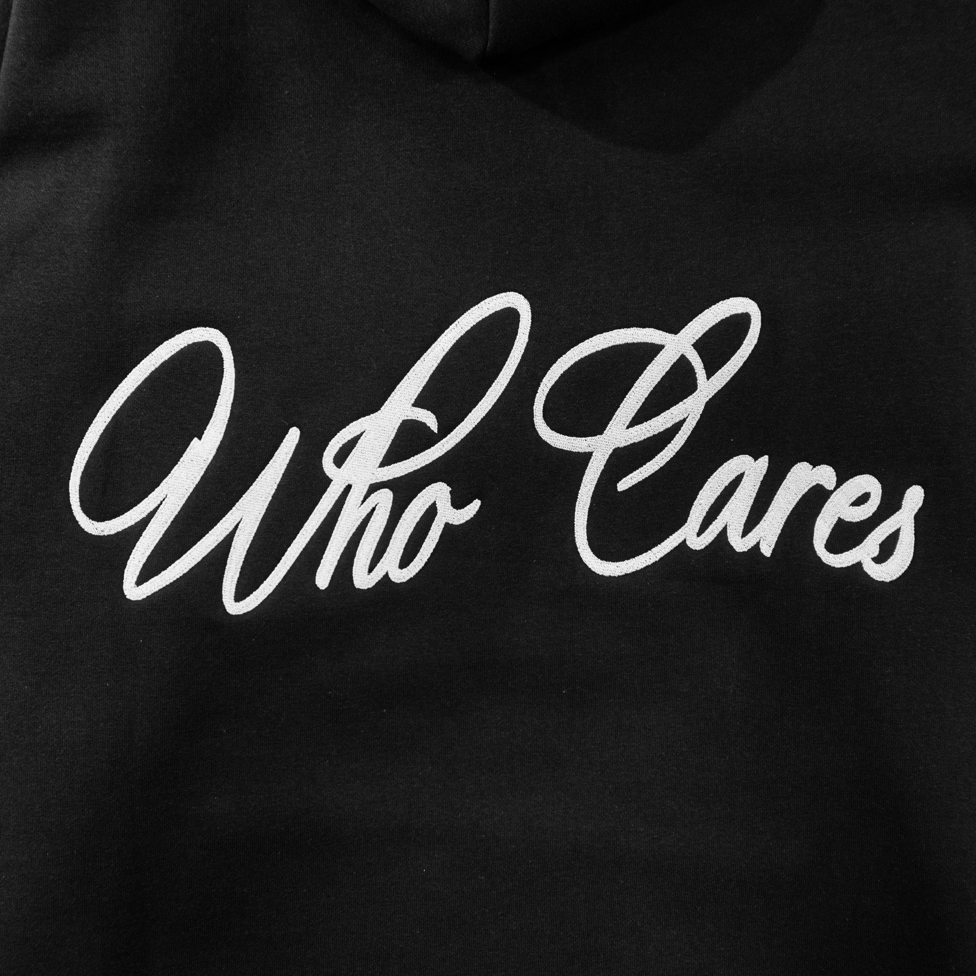 WC CURSIVE EMB HEAVYWEIGHT HOODIE - BLACK/WHITE