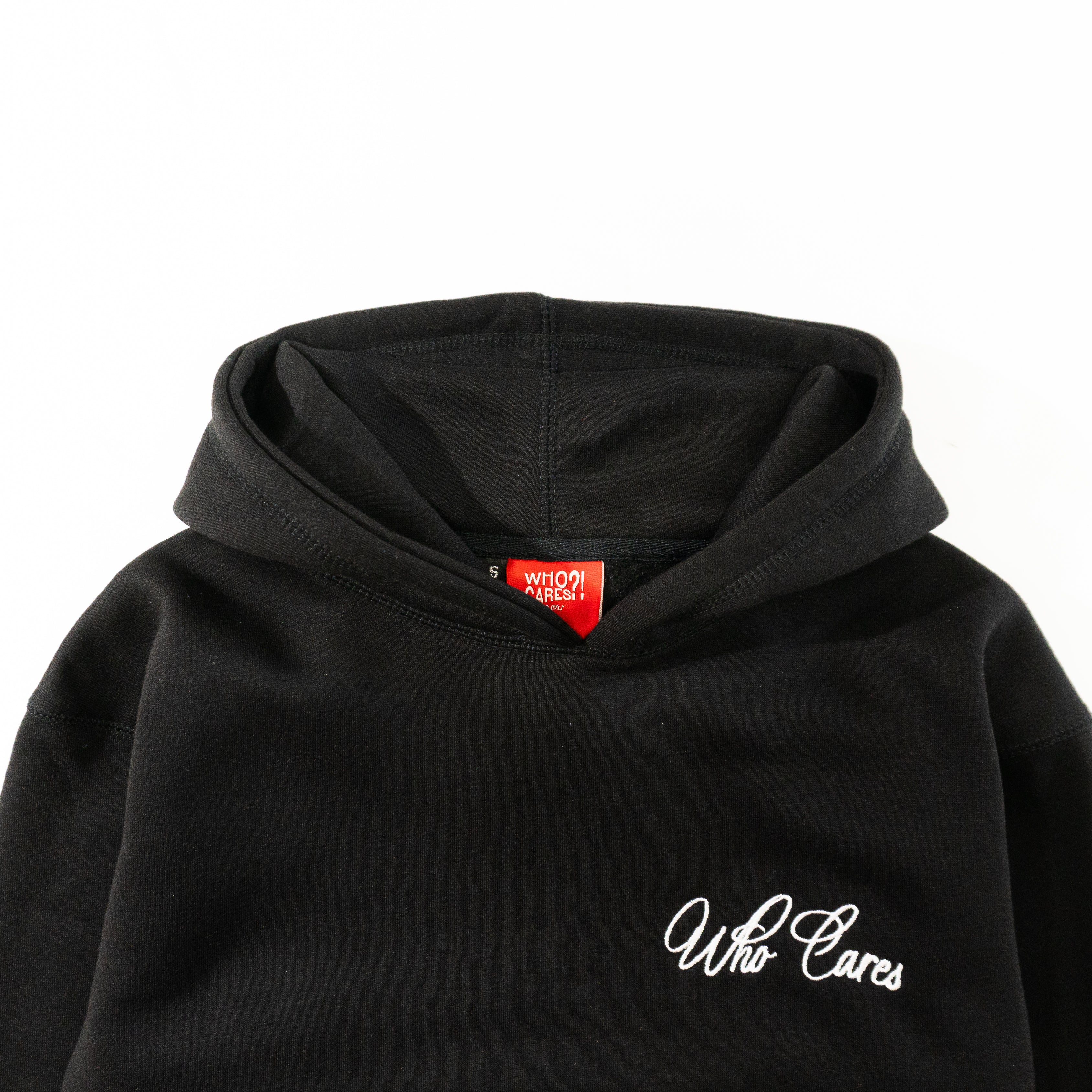 WC CURSIVE EMB HEAVYWEIGHT HOODIE - BLACK/WHITE