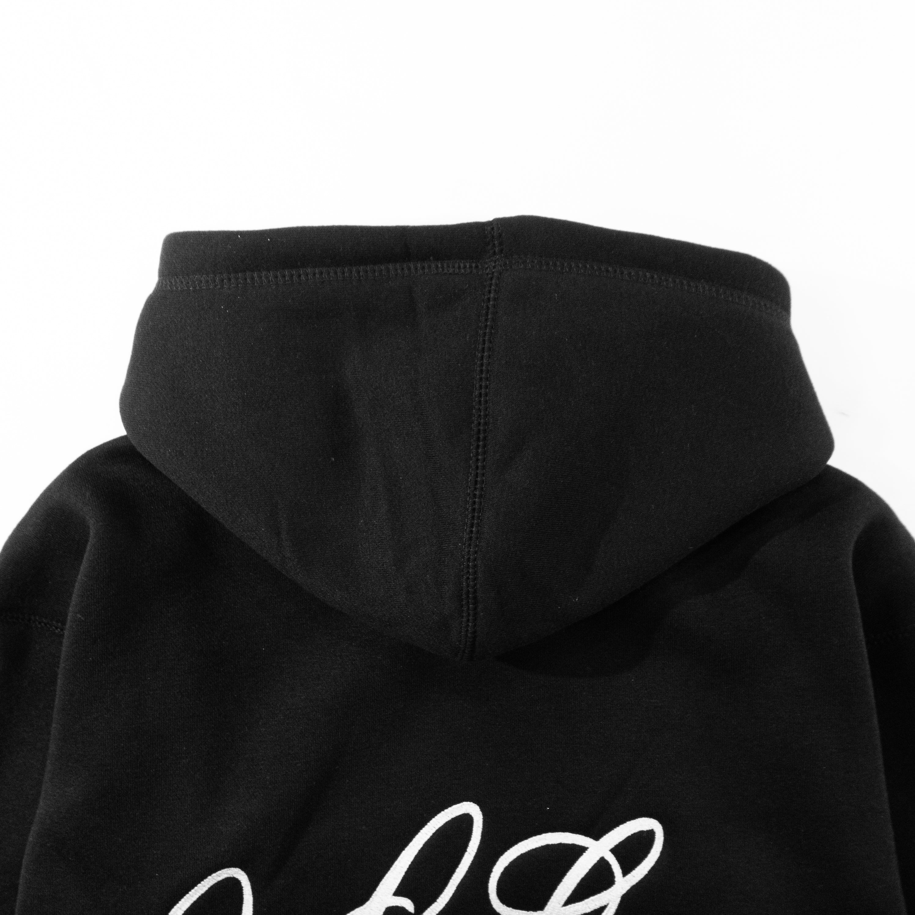 WC CURSIVE EMB HEAVYWEIGHT HOODIE - BLACK/WHITE