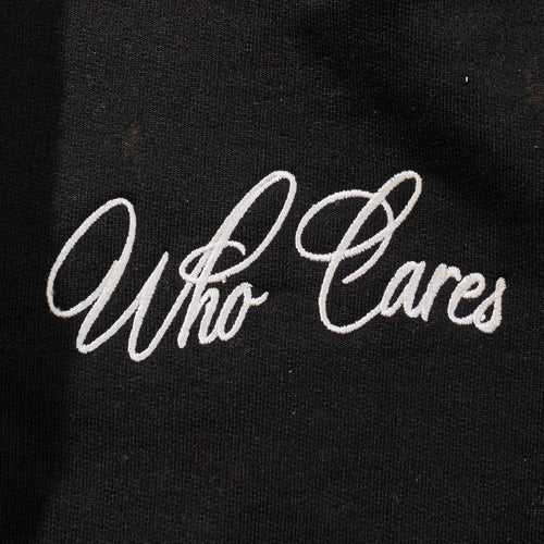 WC CURSIVE EMB HEAVYWEIGHT HOODIE - BLACK/WHITE
