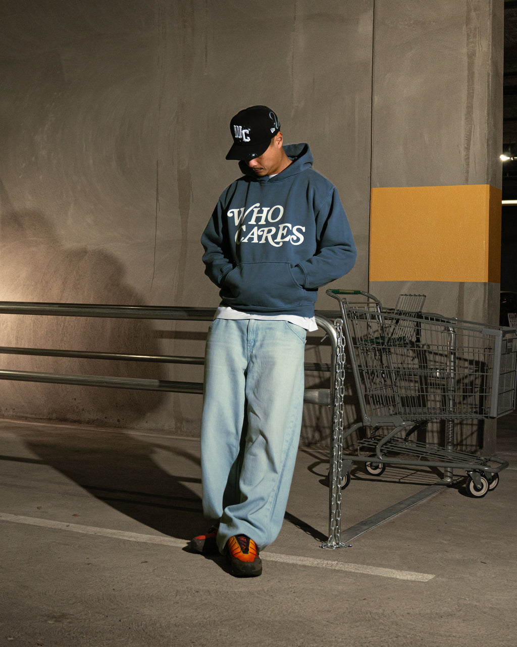 WC SCRIPT PRM HOODIE - DUSTY ATLANTIC NAVY