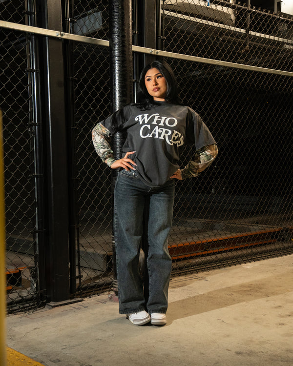 *PRE-ORDER* WC SCRIPT LONG SLEEVE COMBO TEE - BLACK/CAMO