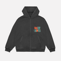 WC 9 YEAR REMIX ZIP UP HOODIE - FADED BLACK