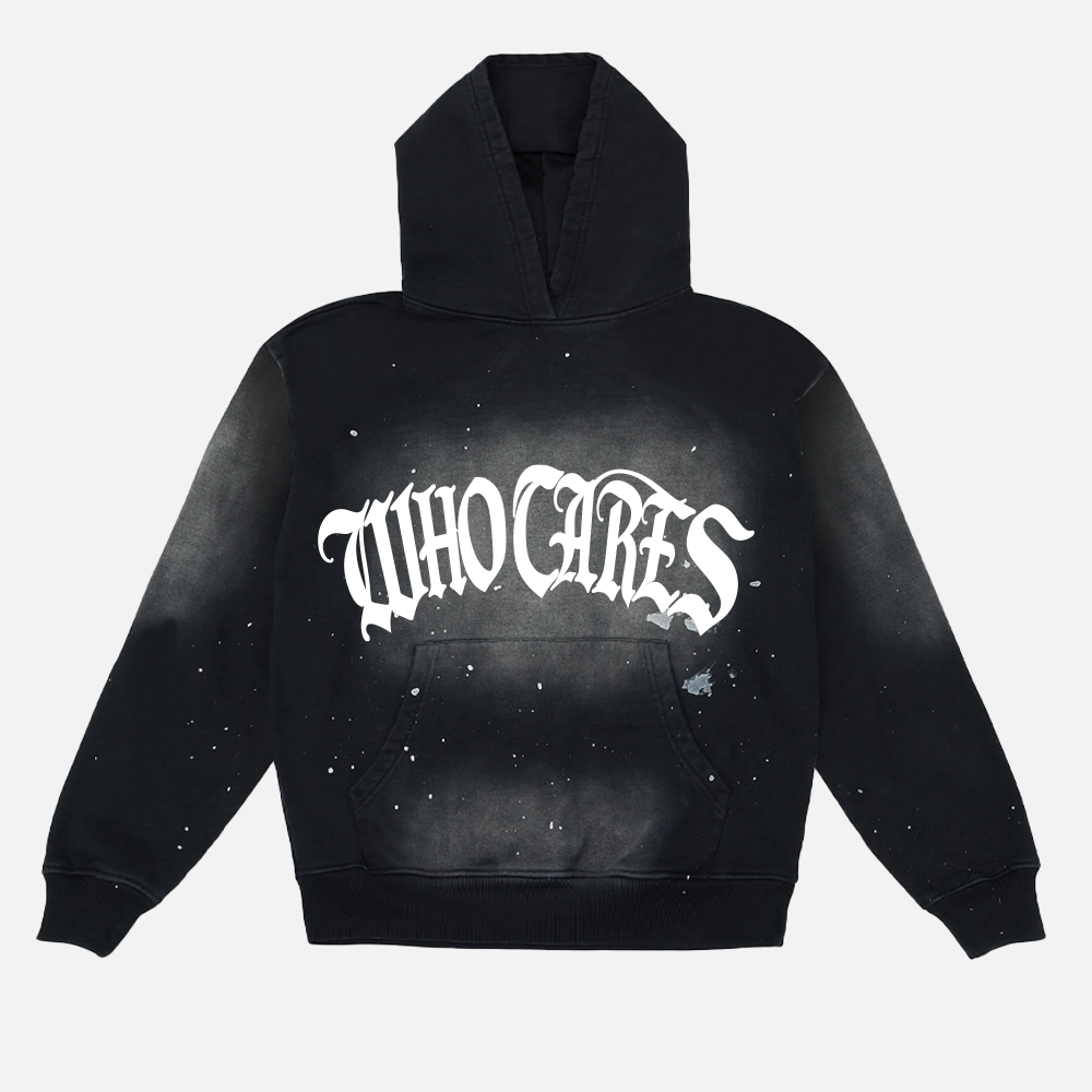 WC GOTH ARC PAINT SPLAT HOODIE - FADED BLACK