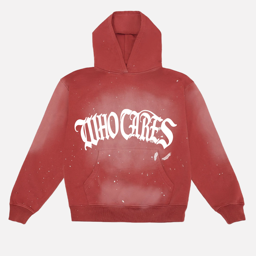 WC GOTH ARC PAINT SPLAT HOODIE - FADED CHERRY