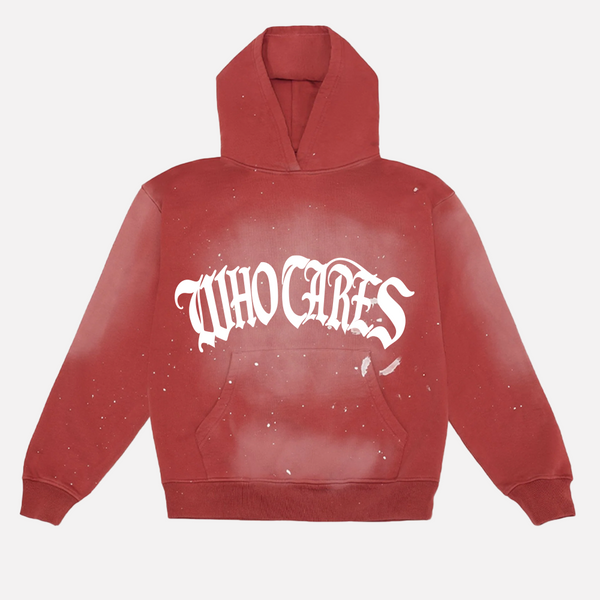 WC GOTH ARC PAINT SPLAT HOODIE - FADED CHERRY