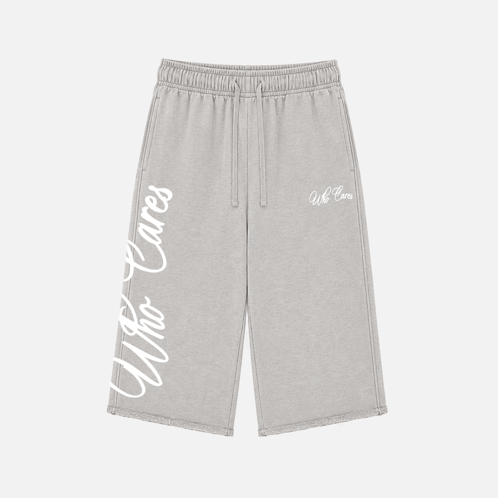 (PRE-ORDER) WC CURSIVE 3/4 SWEATS - HEATHER GREY