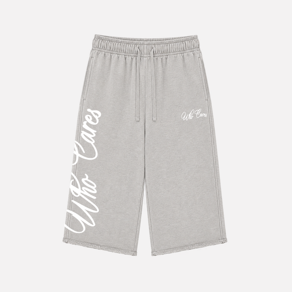 (PRE-ORDER) WC CURSIVE 3/4 SWEATS - HEATHER GREY