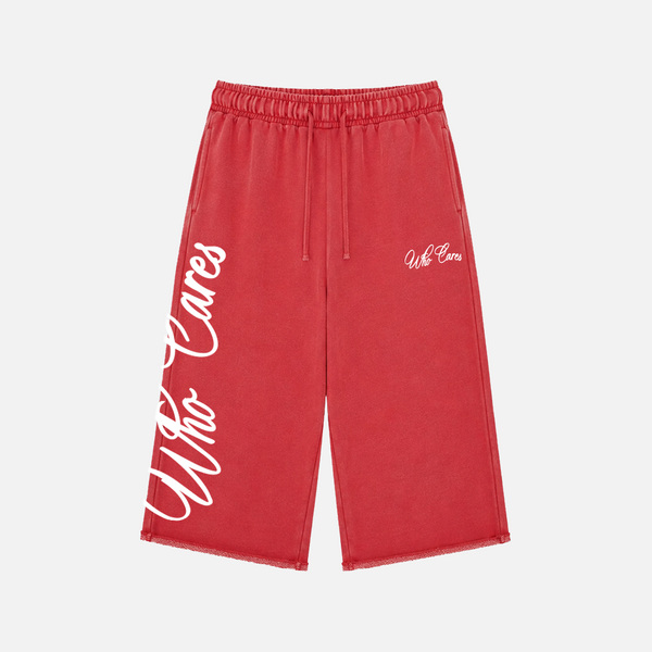(PRE-ORDER) WC CURSIVE 3/4 SWEATS - FADED CHERRY