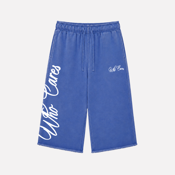 (PRE-ORDER) WC CURSIVE 3/4 SWEATS - FADED ROYAL