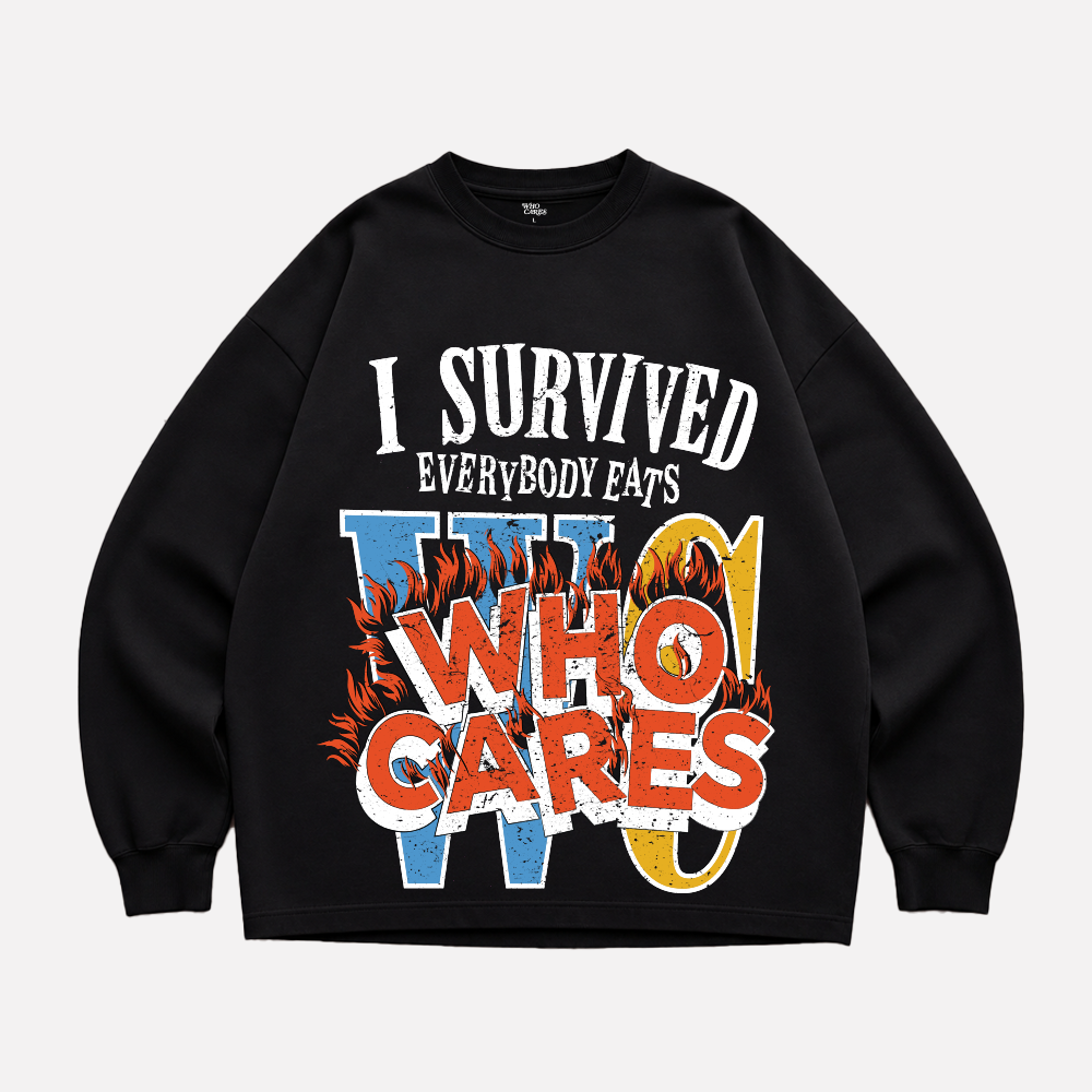 WC X EE "I SURVIVED" LONG SLEEVE - BLACK