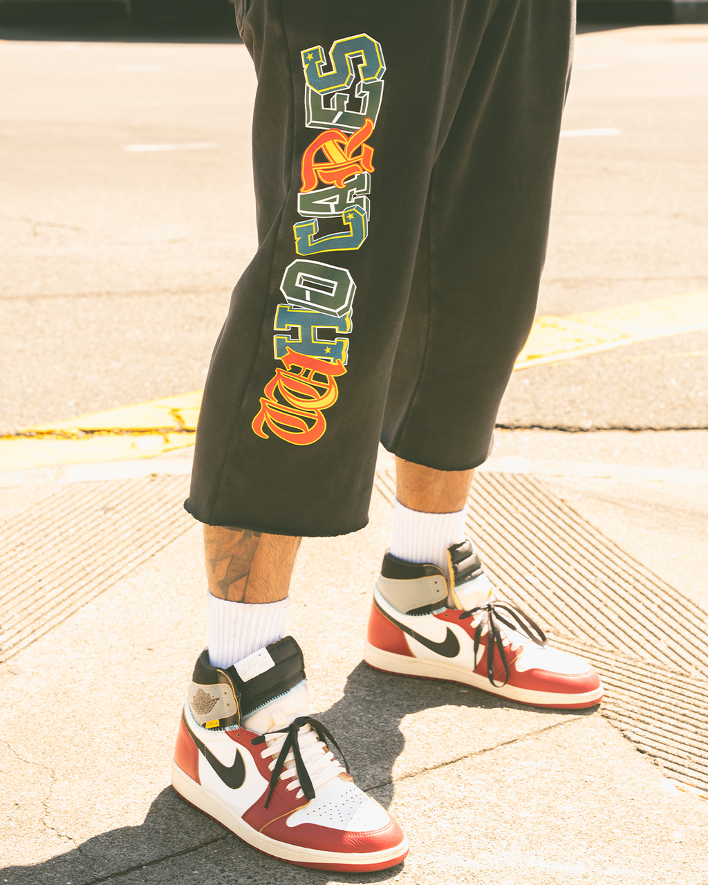 WC 9 YEAR REMIX 3/4 SWEATS - FADED BLACK