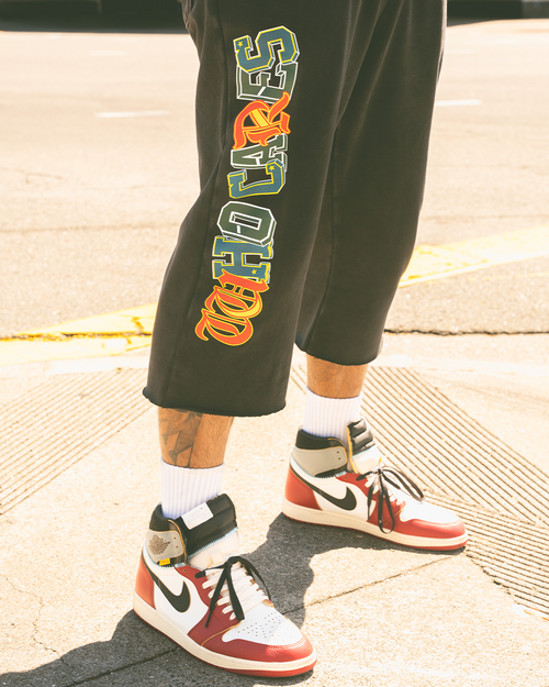 WC 9 YEAR REMIX 3/4 SWEATS - FADED BLACK