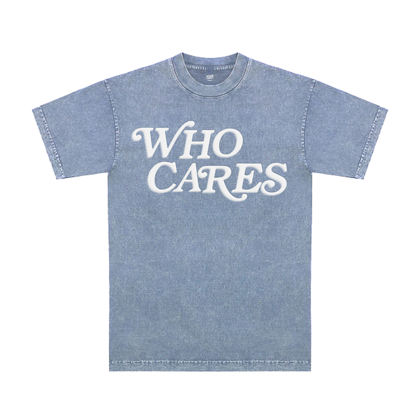 WC SCRIPT PUFF MINERAL WASHED TEE - SKY/WHITE