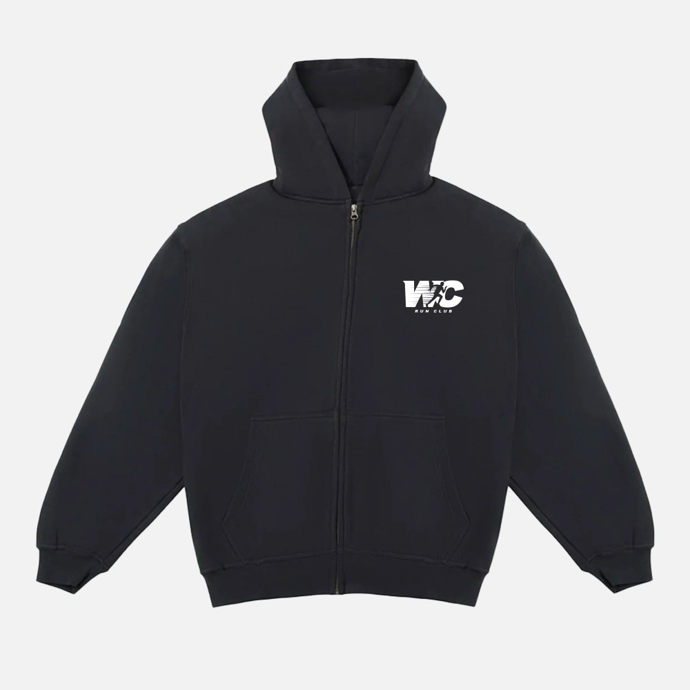 WCRC ZIP UP HOODIE - BLACK
