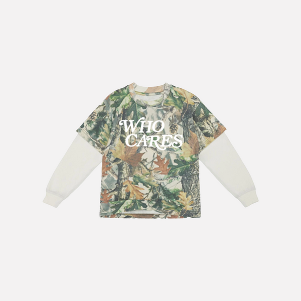 *PRE-ORDER* WC SCRIPT "FOR THE KIDS" LONG SLEEVE COMBO TEE - WOOD CAMO/WHITE