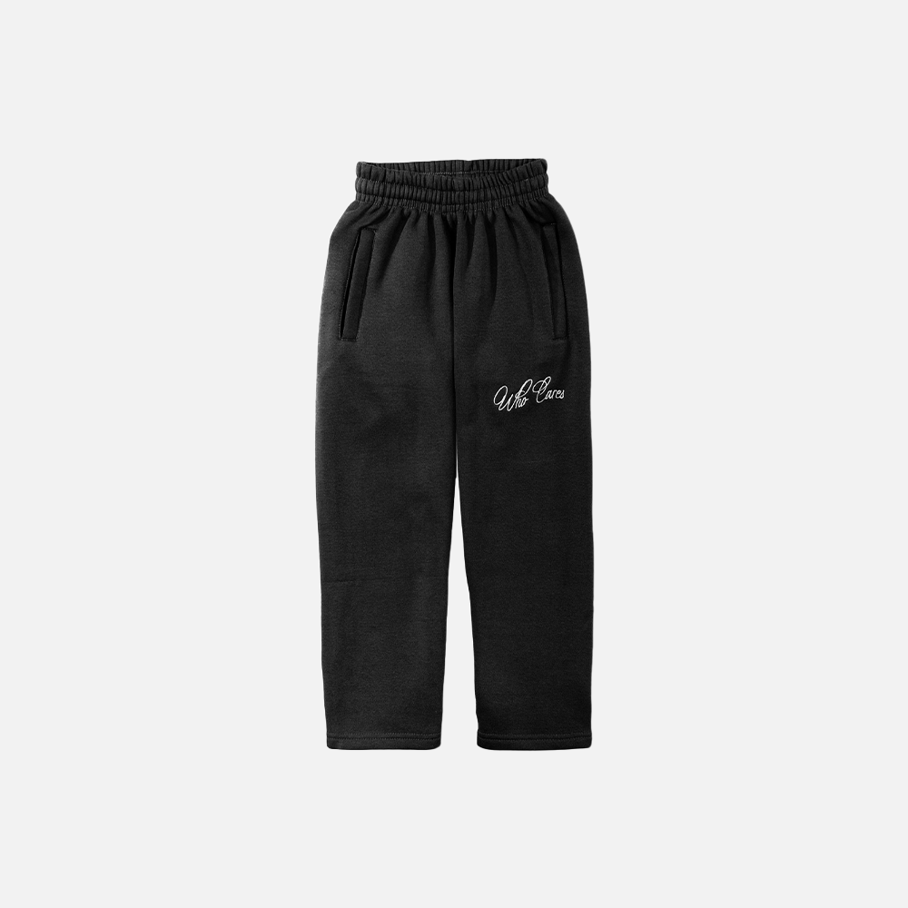WC YOUTH CURSIVE EMB HEAVYWEIGHT SWEATS - BLACK/WHITE