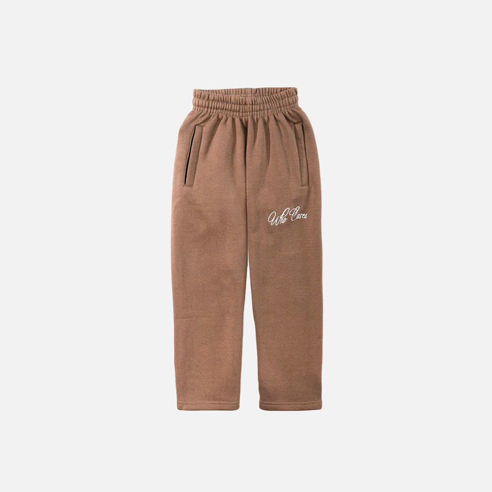 WC YOUTH CURSIVE EMB HEAVYWEIGHT SWEATS - MOCHA/WHITE