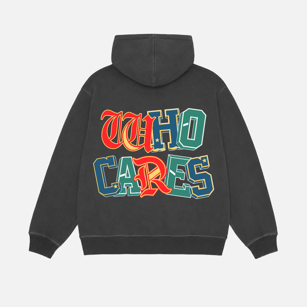 WC 9 YEAR REMIX ZIP UP HOODIE - FADED BLACK