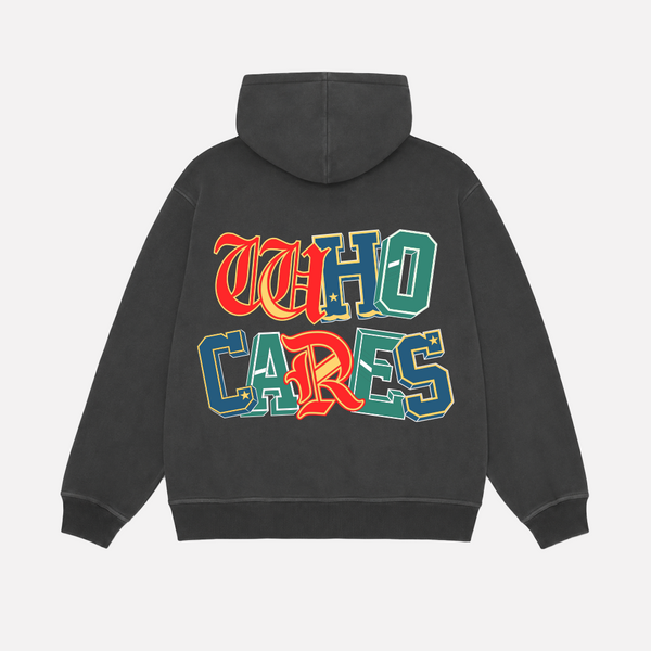 WC 9 YEAR REMIX ZIP UP HOODIE - FADED BLACK