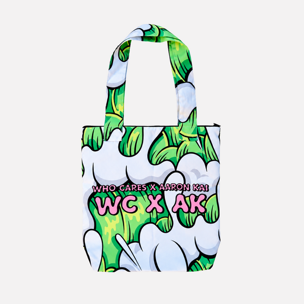 WC X AARON KAI "WAVES" PRM TOTE - LIME GREEN/LIGHT PINK