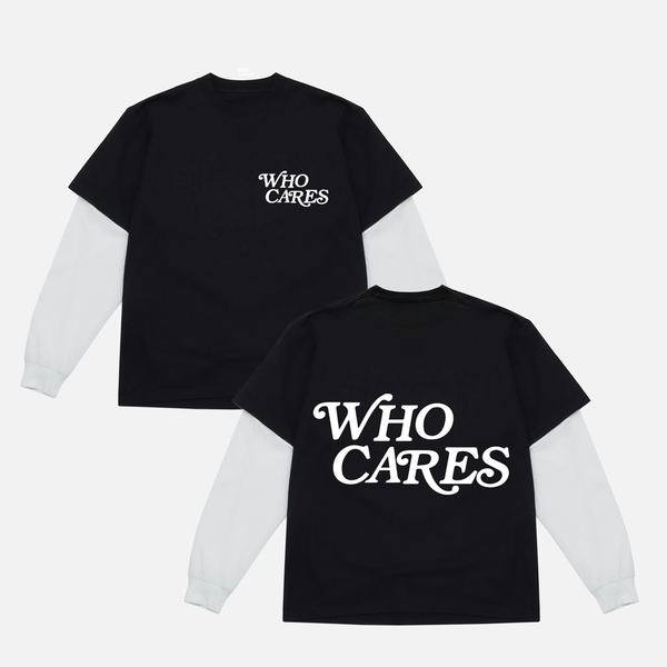 WC SCRIPT LONG SLEEVE COMBO TEE - BLACK/WHITE