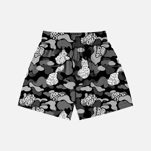 WC CAMO PRM MESH SHORTS - BLACK/GREY