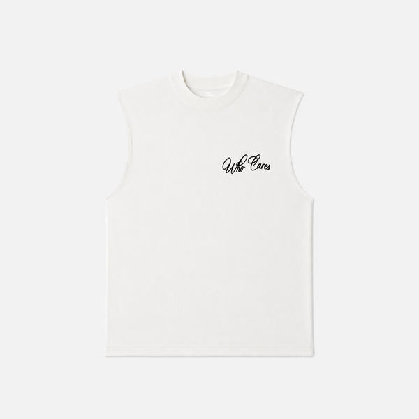 (PRE-ORDER) WC CURSIVE CUT OFF TEE - WHITE