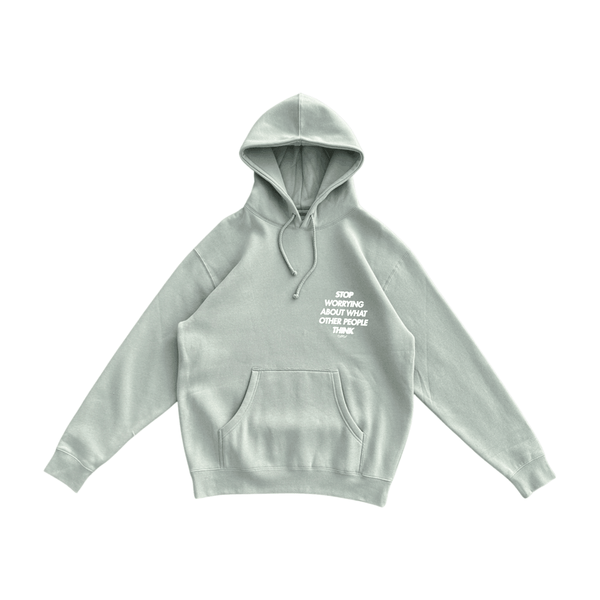 WC STOP WORRYING HOODIE - DUSTY SAGE/WHITE