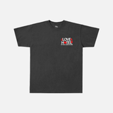 WC X LOUIE CLUB "LOVE HOTEL" TEE - CHARCOAL/WHITE