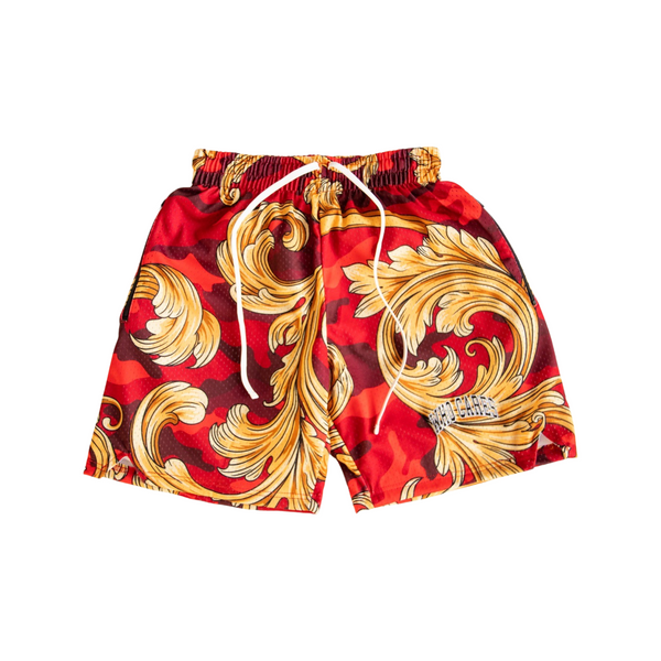 WC BAROQUE SHORTS - RED CAMO/GOLD
