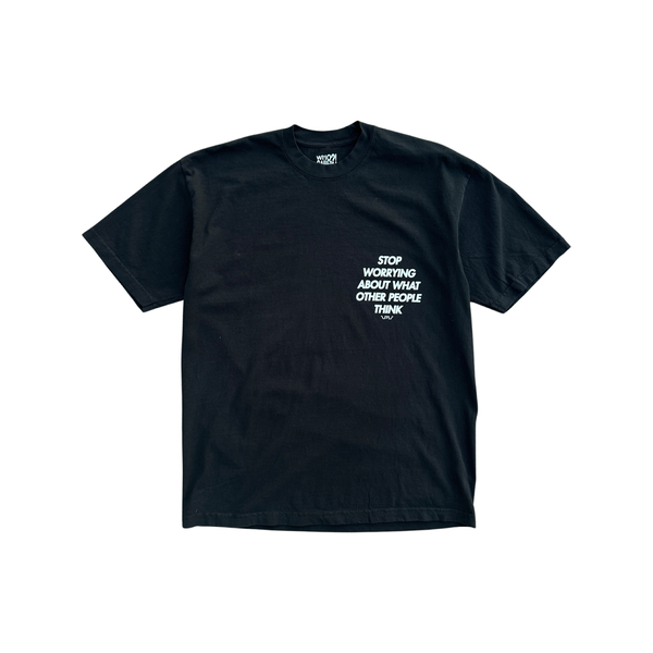 WC STOP WORRYING TEE - BLACK/WHITE