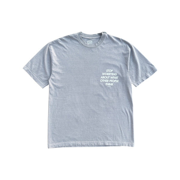 WC STOP WORRYING TEE - GREY/WHITE