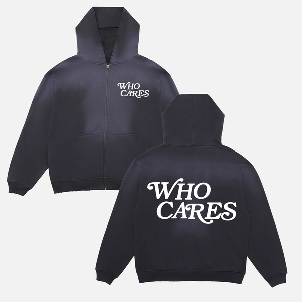 WC SCRIPT ZIP UP HOODIE - BLACK POTASSIUM/WHITE