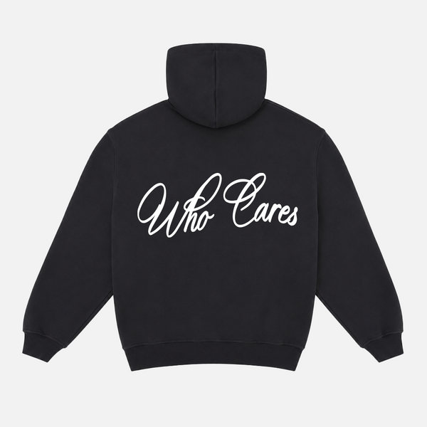 (PRE-ORDER) WC CURSIVE ZIP UP HOODIE - BLACK